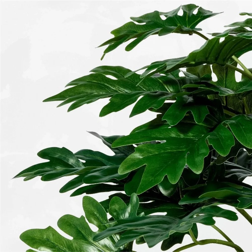 STUDIO MCGEE NWT faux philodendron decorative plant in basket -18”